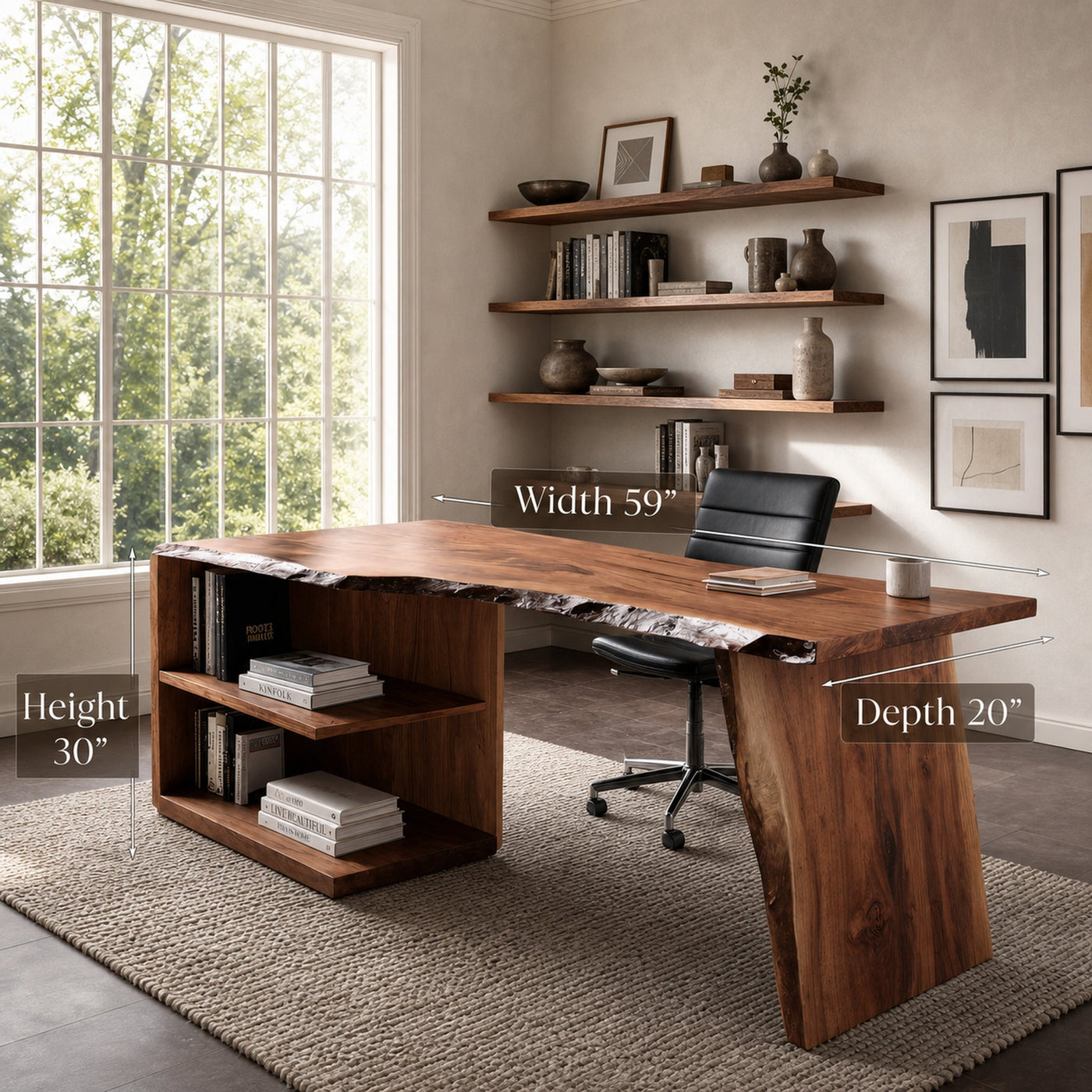 Modern Desk With Built-in Storage For Home Office - product view 6