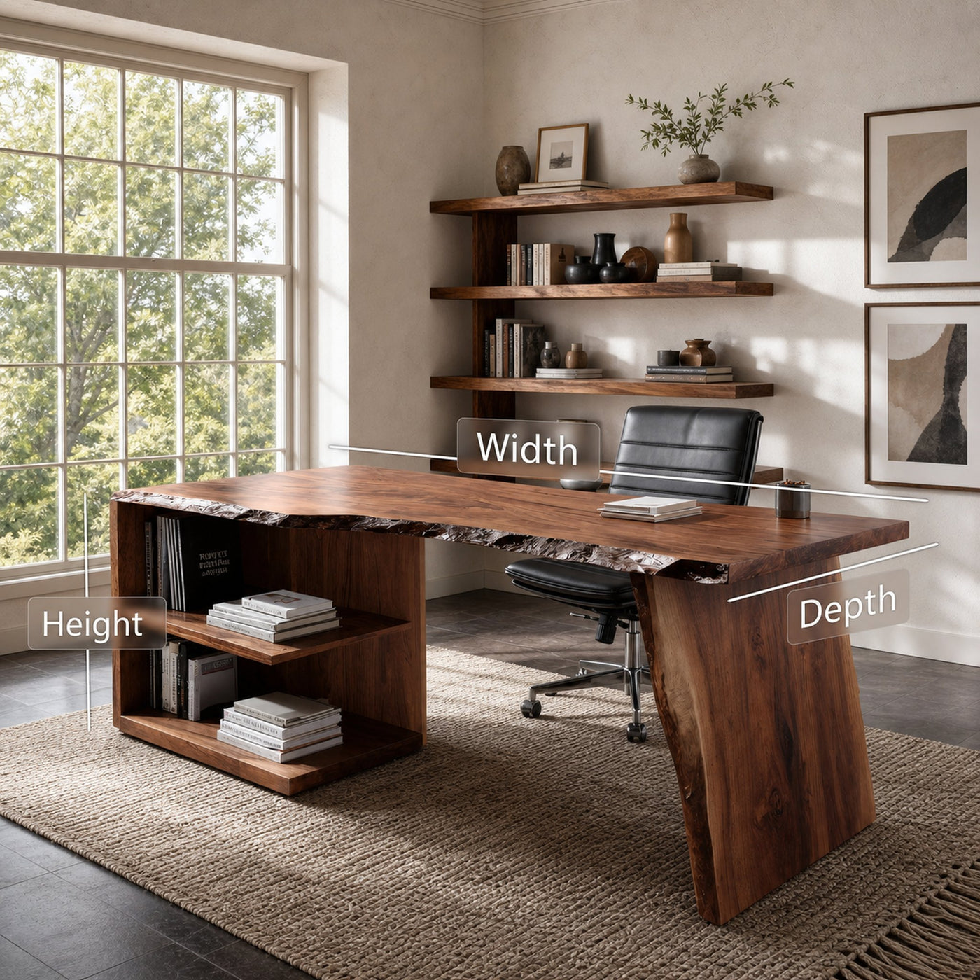 Modern Desk With Built-in Storage For Home Office - product view 7