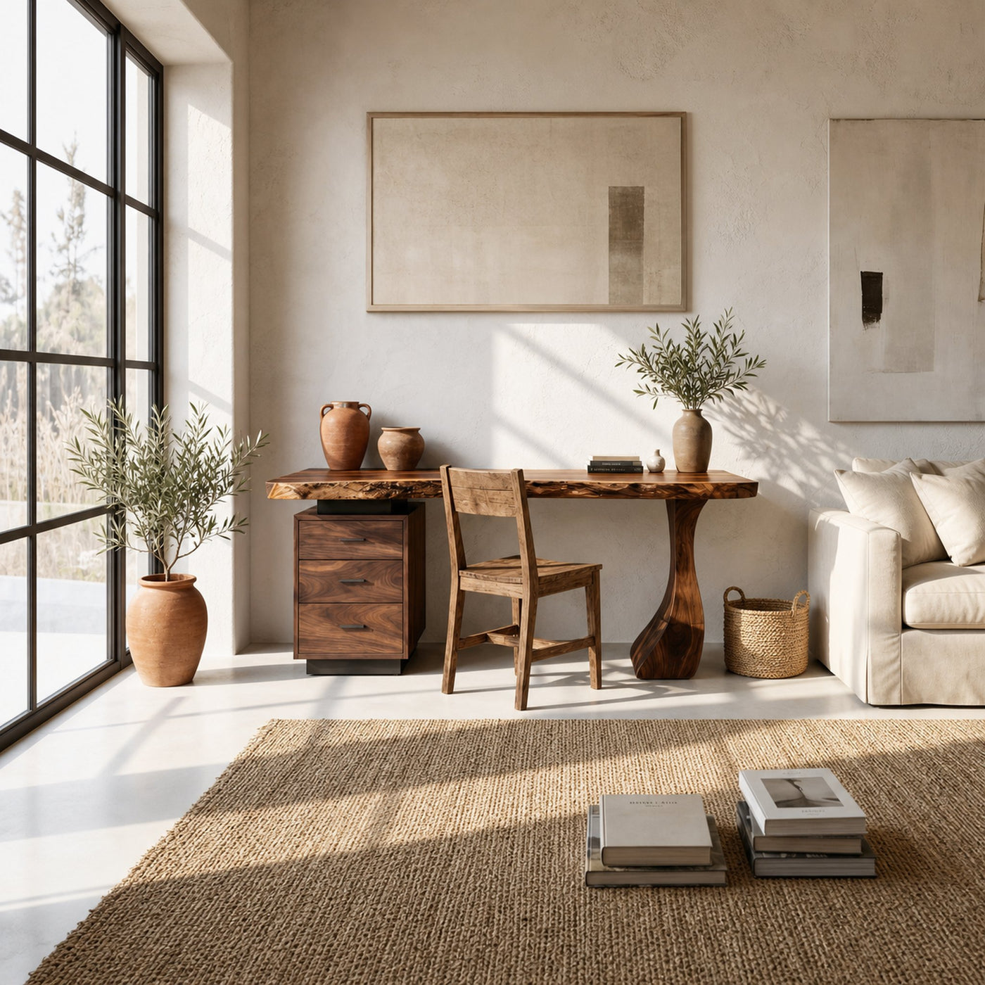 Modern Desk With Drawers For Elevated Work Space - product view 2