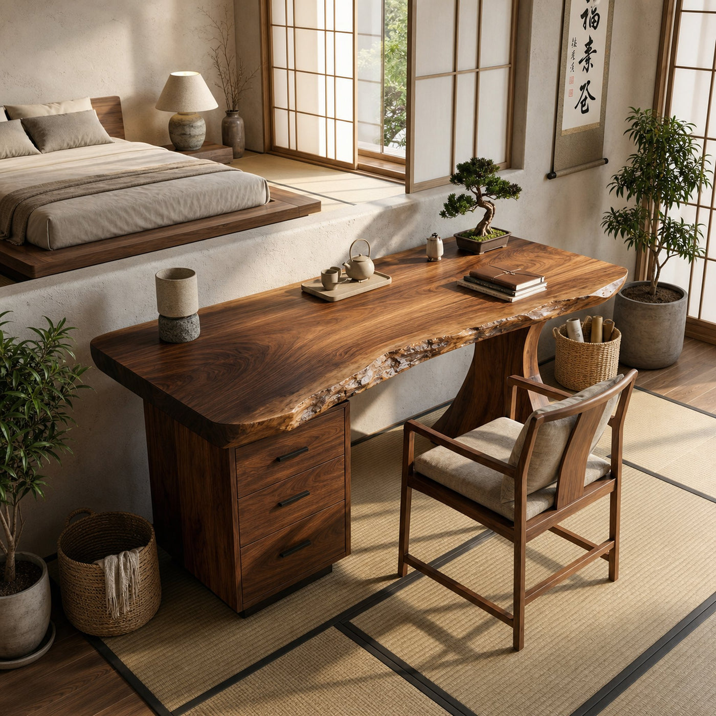 Modern Desk With Drawers For Elevated Work Space - product view 3