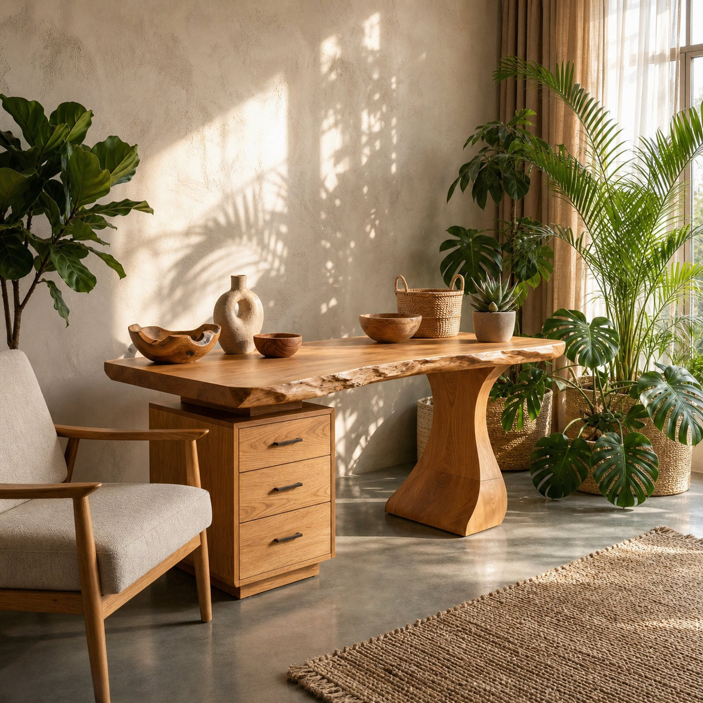 Modern Desk With Drawers For Elevated Work Space - product view 5