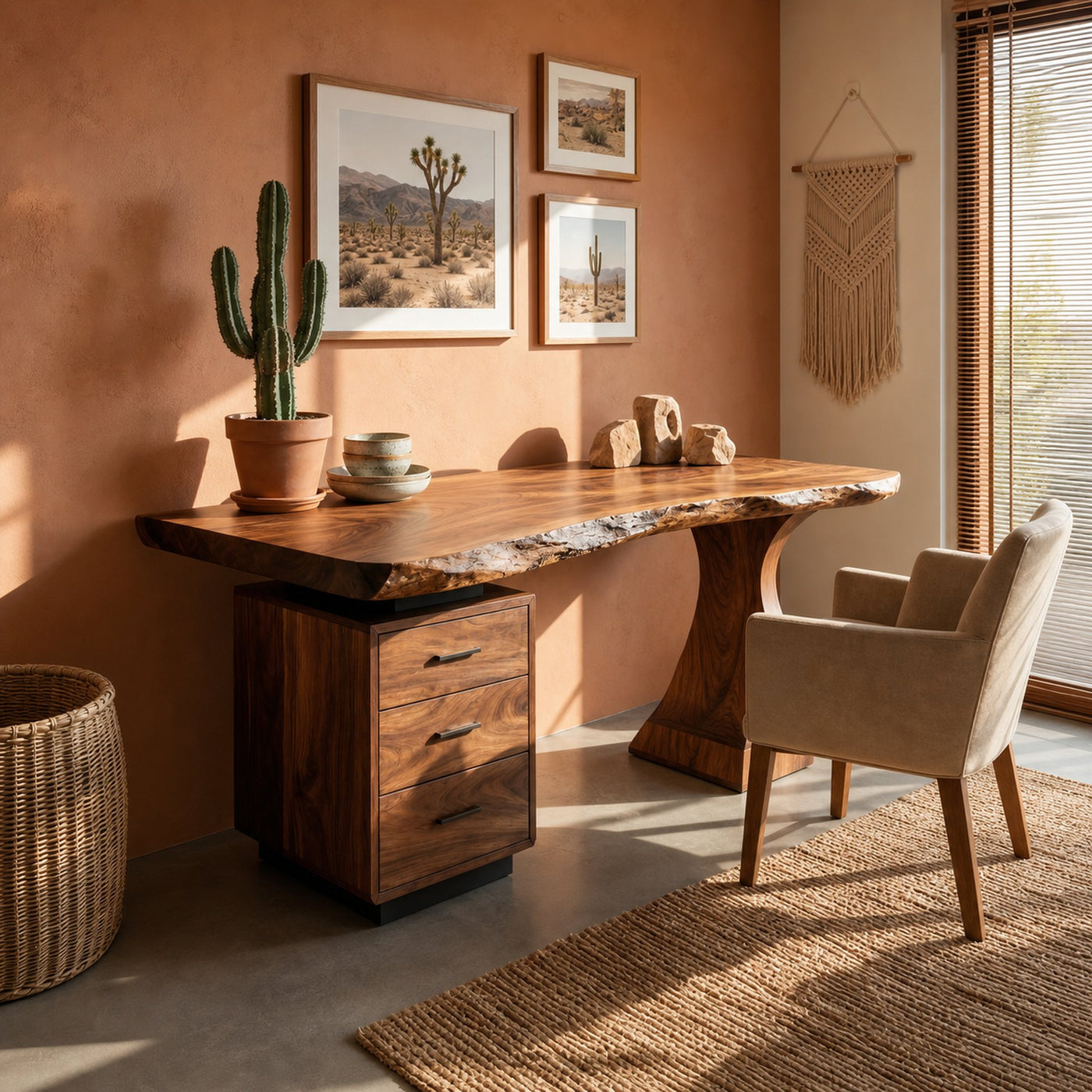 Modern Desk With Drawers For Elevated Work Space - product view 6