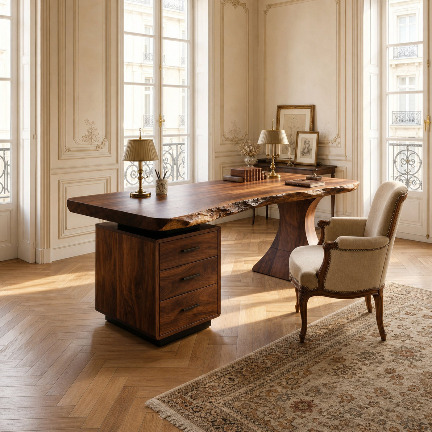 Modern Desk With Drawers For Elevated Work Space - product view 7