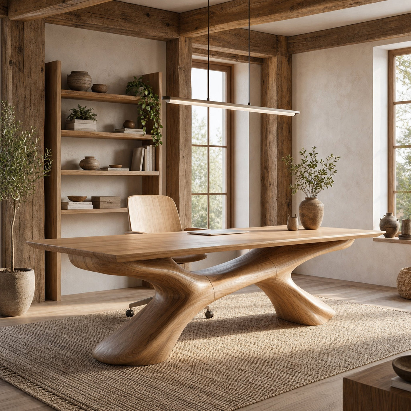 Modern Executive Desk Sculptural Design For Home Office Workspace - product view 5