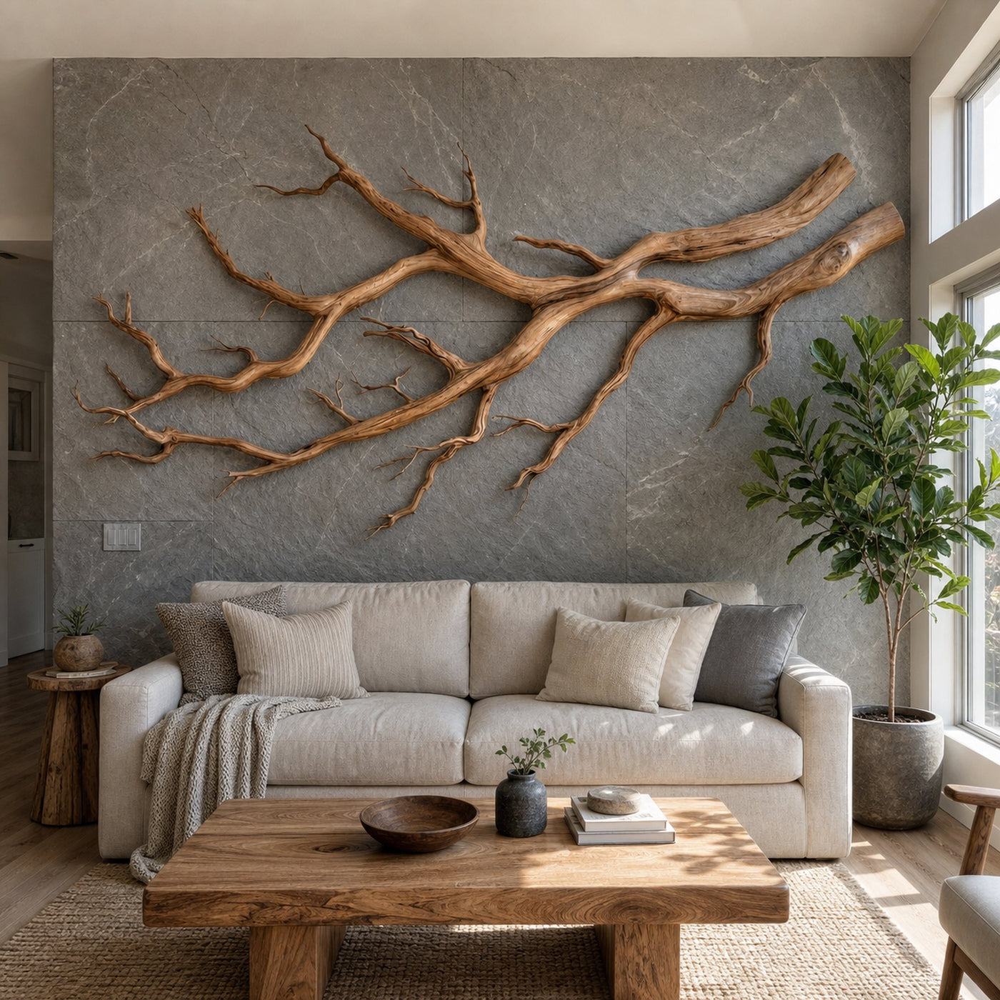 Modern Farmhouse Driftwood Branch Wall Decor Living Room