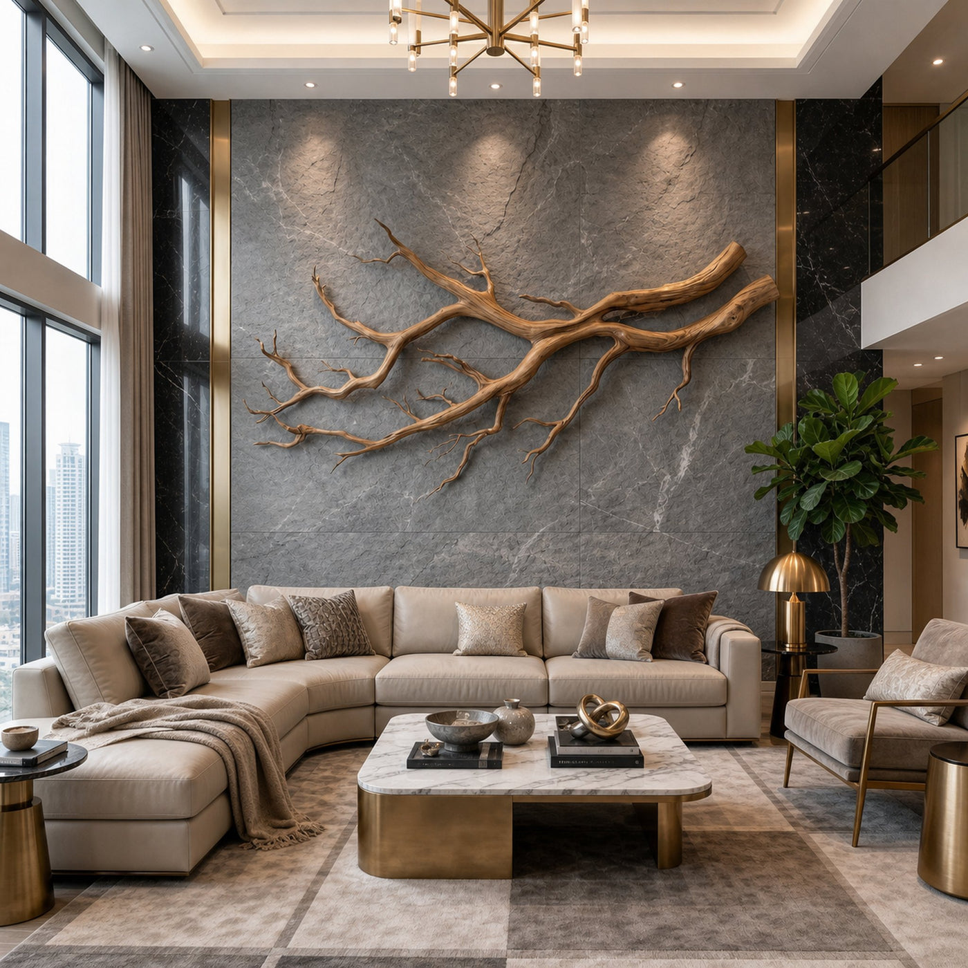 Modern Farmhouse Driftwood Branch Wall Decor Living Room - product view 2