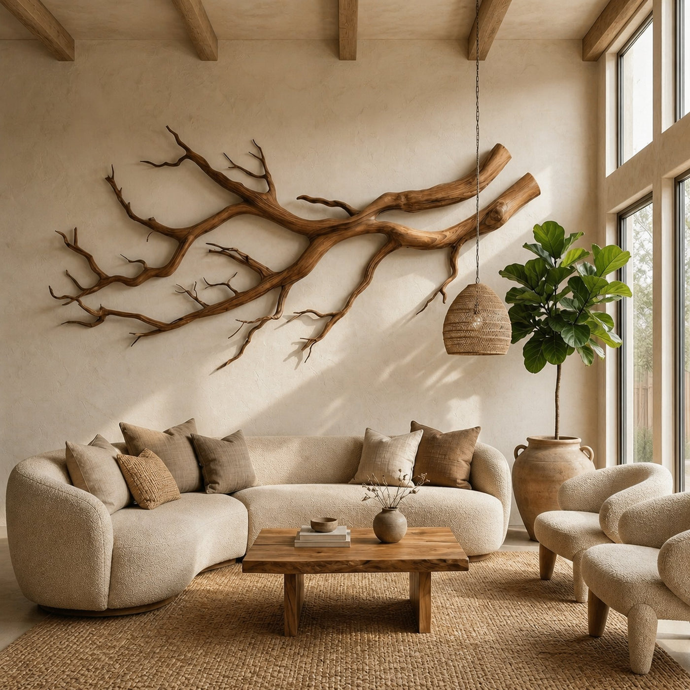 Modern Farmhouse Driftwood Branch Wall Decor Living Room - product view 5