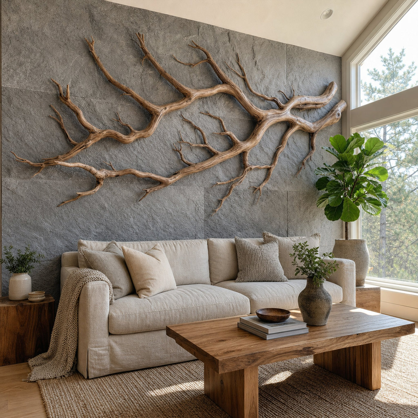 Modern Farmhouse Driftwood Branch Wall Decor Living Room - product view 6