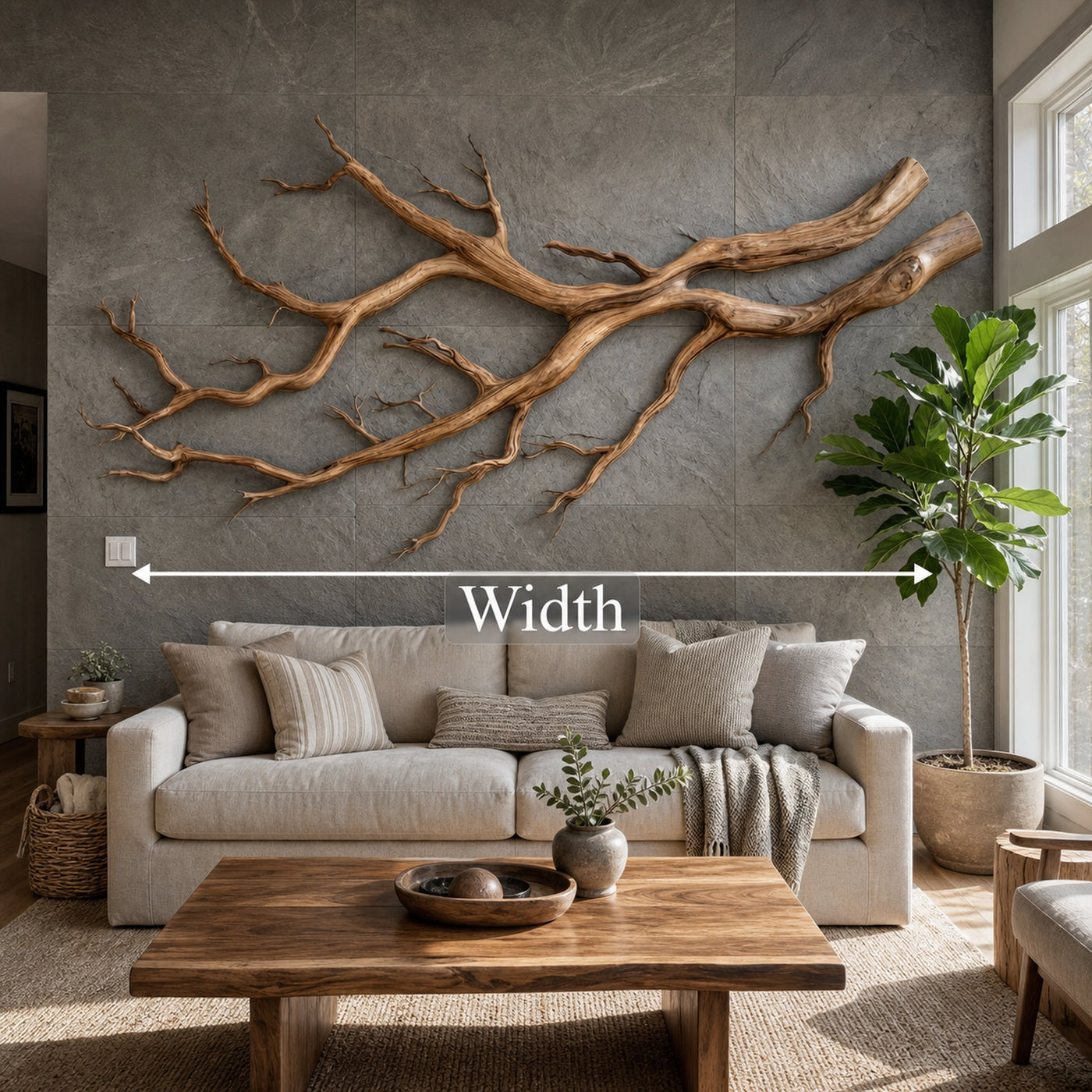 Modern Farmhouse Driftwood Branch Wall Decor Living Room - product view 7