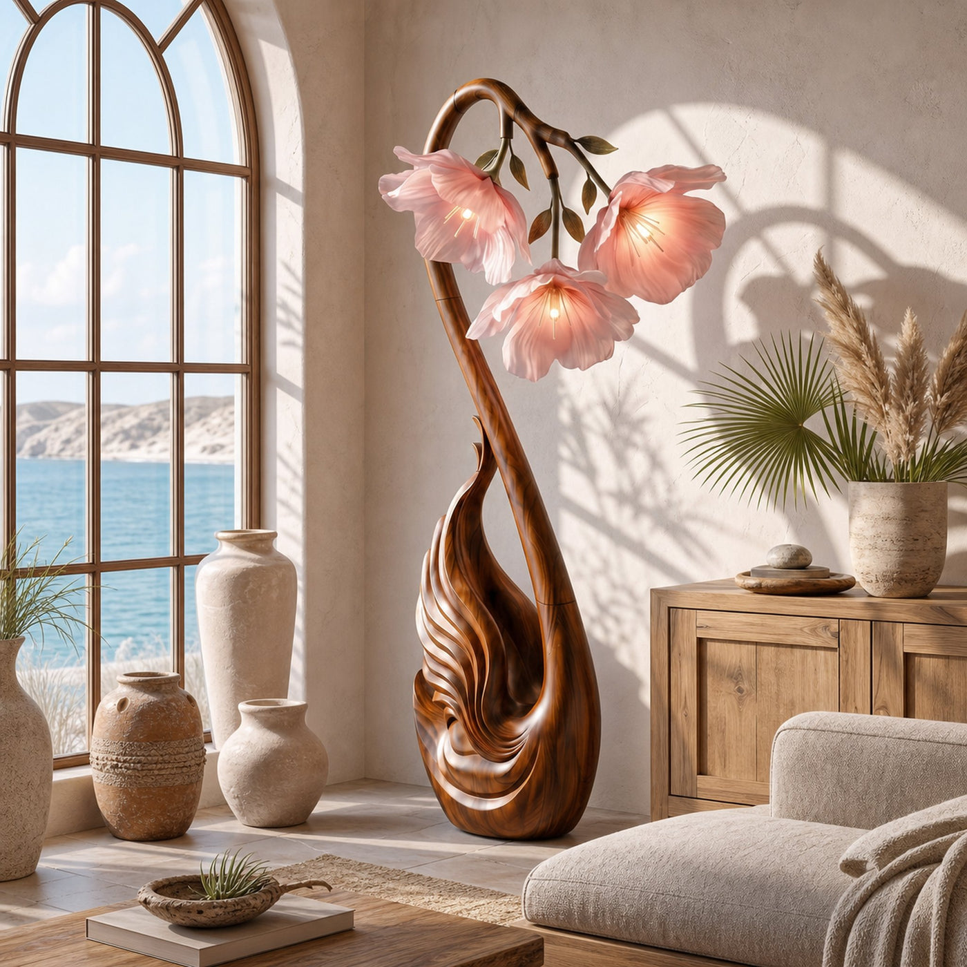 Modern Floor Lamp Sculptural Flower Design For Living Room - product view 6
