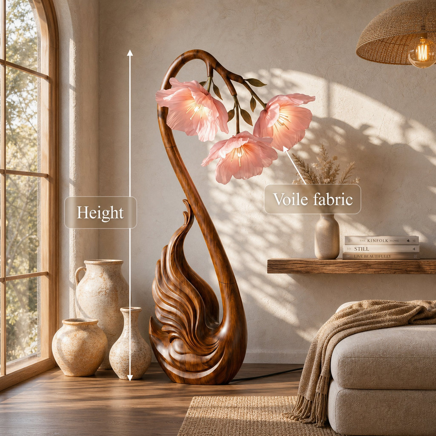 Modern Floor Lamp Sculptural Flower Design For Living Room - product view 8