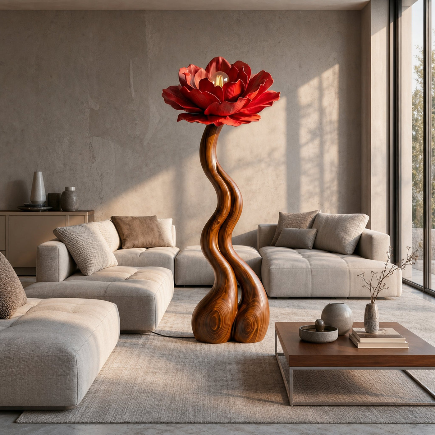 Modern Floor Lamp With Handcrafted Flower Form For Living Room - product view 6