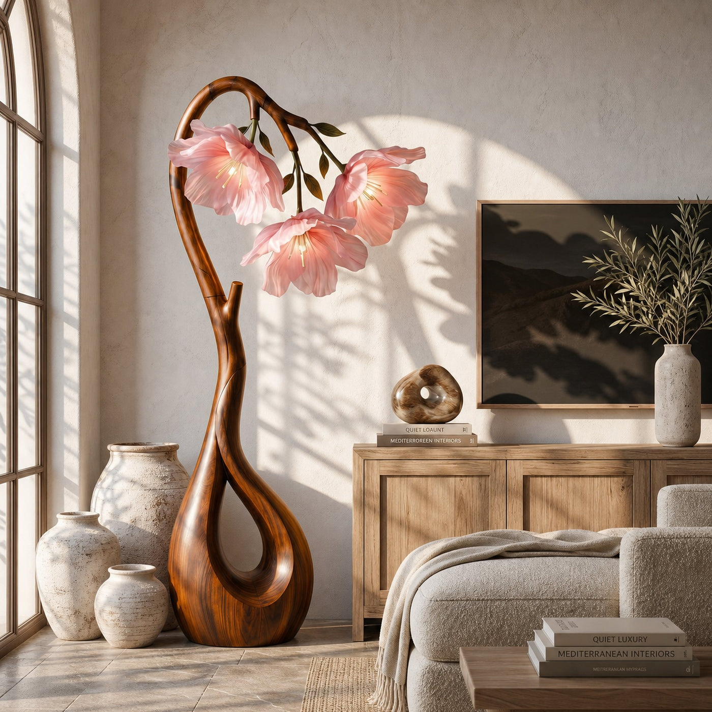 Modern Floor Lamp With Nature Inspired Silhouette For Living Room And Reading Nook