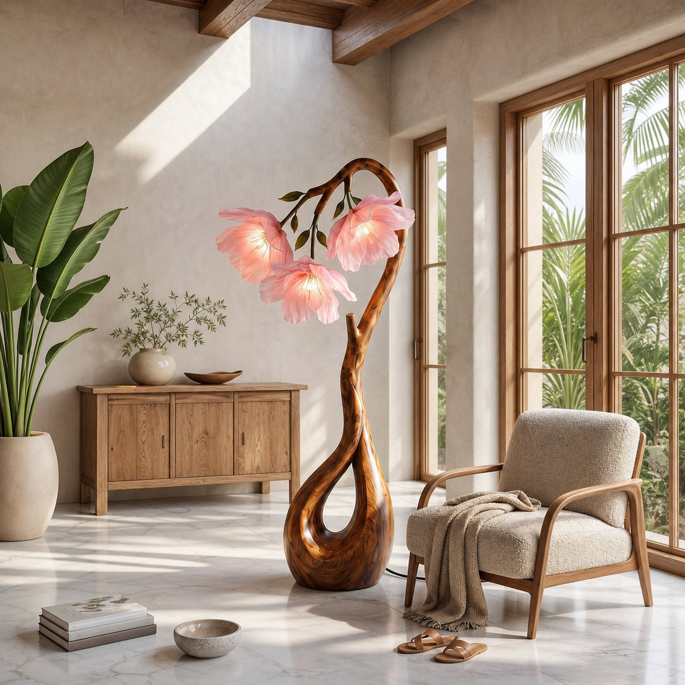 Modern Floor Lamp With Nature Inspired Silhouette For Living Room And Reading Nook - product view 3