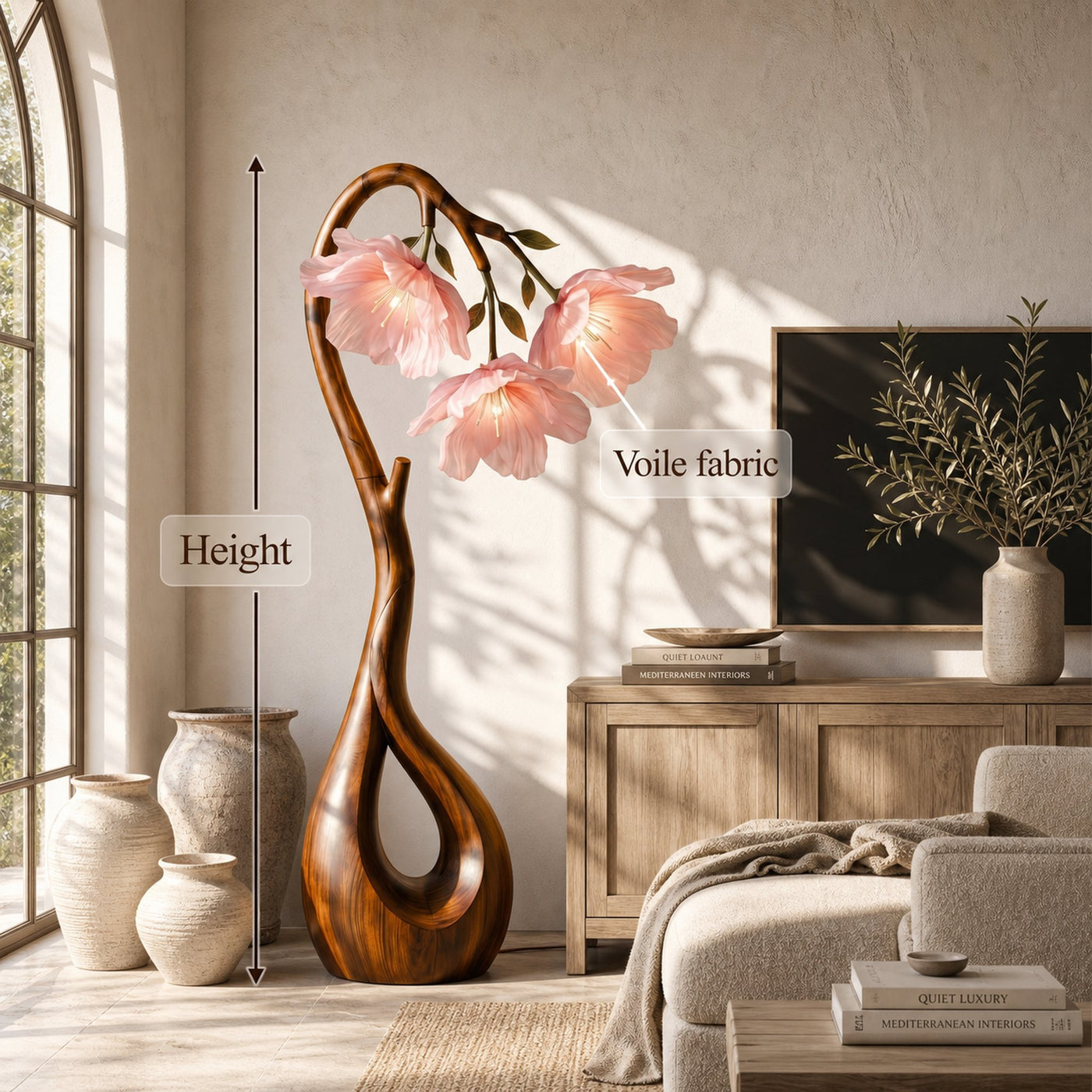 Modern Floor Lamp With Nature Inspired Silhouette For Living Room And Reading Nook - product view 8