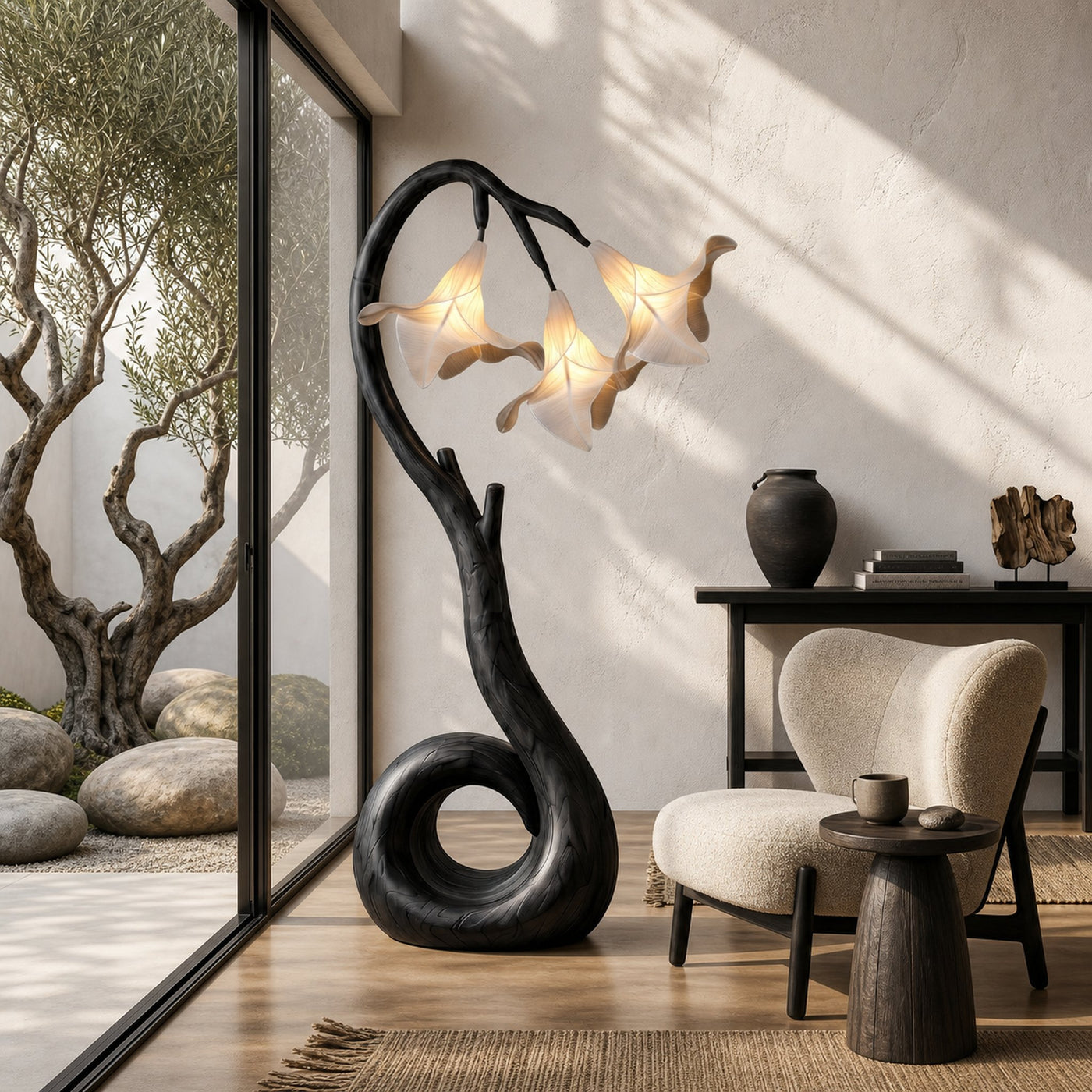 Modern Floor Lamp With Organic Flower Form For Bedroom And Lounge - product view 4