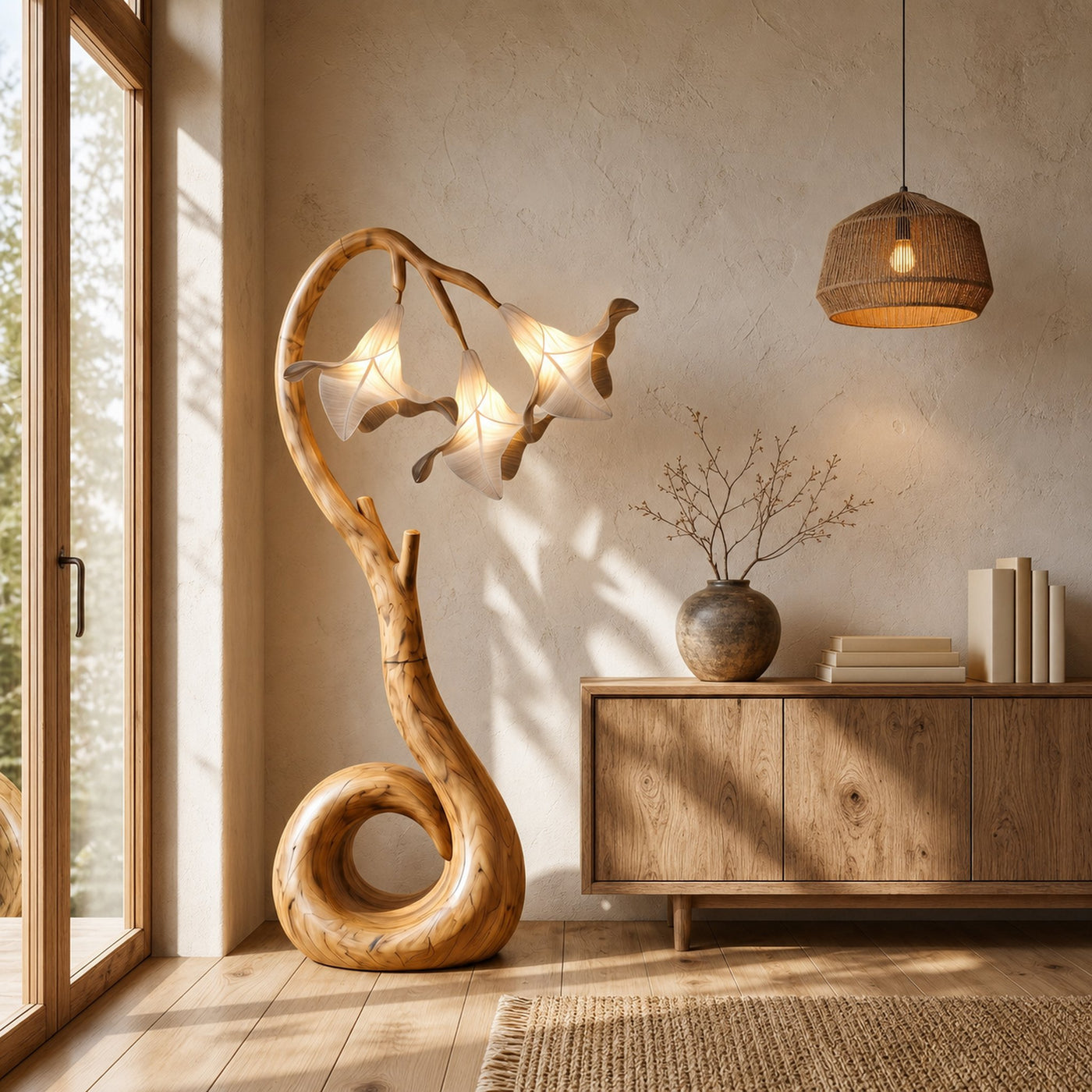 Modern Floor Lamp With Organic Flower Form For Bedroom And Lounge - product view 5