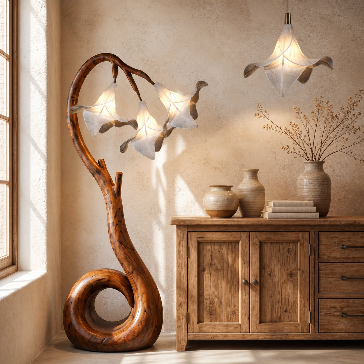 Modern Floor Lamp With Organic Flower Form For Bedroom And Lounge - product view 6