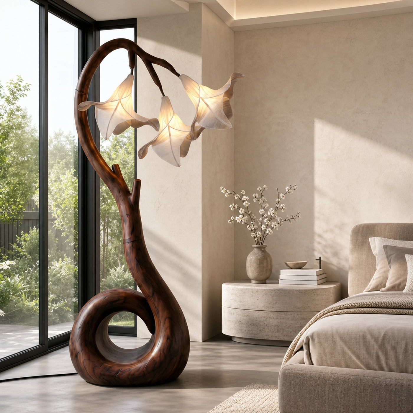 Modern Floor Lamp With Organic Flower Form For Bedroom And Lounge - product view 7