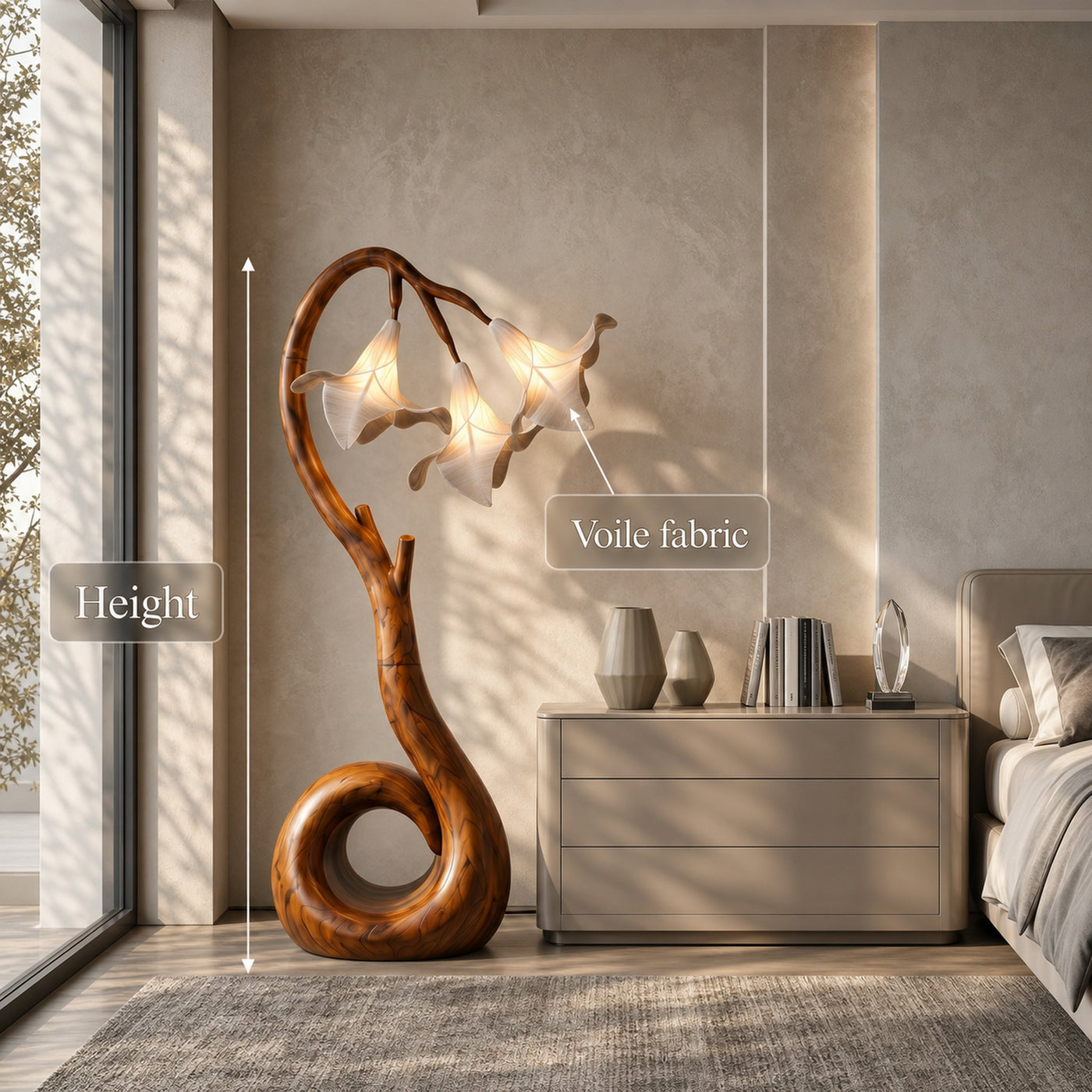Modern Floor Lamp With Organic Flower Form For Bedroom And Lounge - product view 8