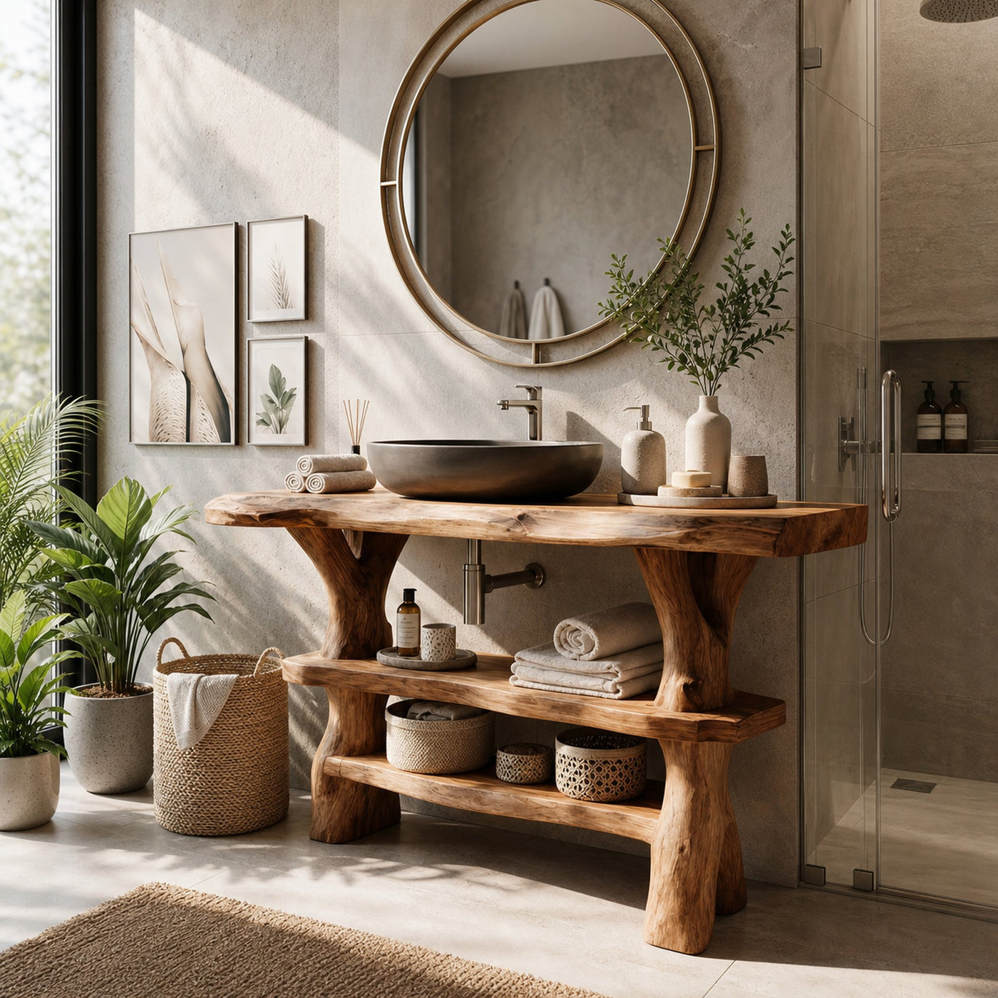 Modern Handmade Sink Vanity For Family Bathroom - product view 2