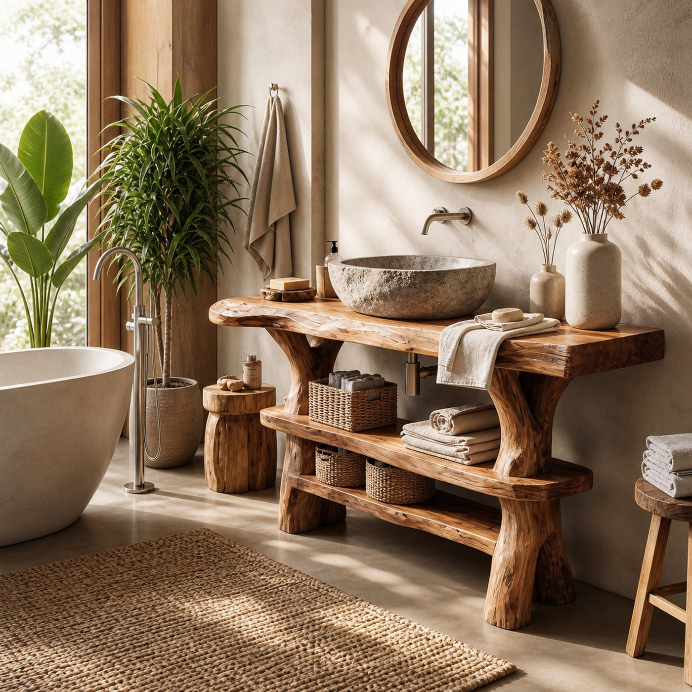 Modern Handmade Sink Vanity For Family Bathroom - product view 3