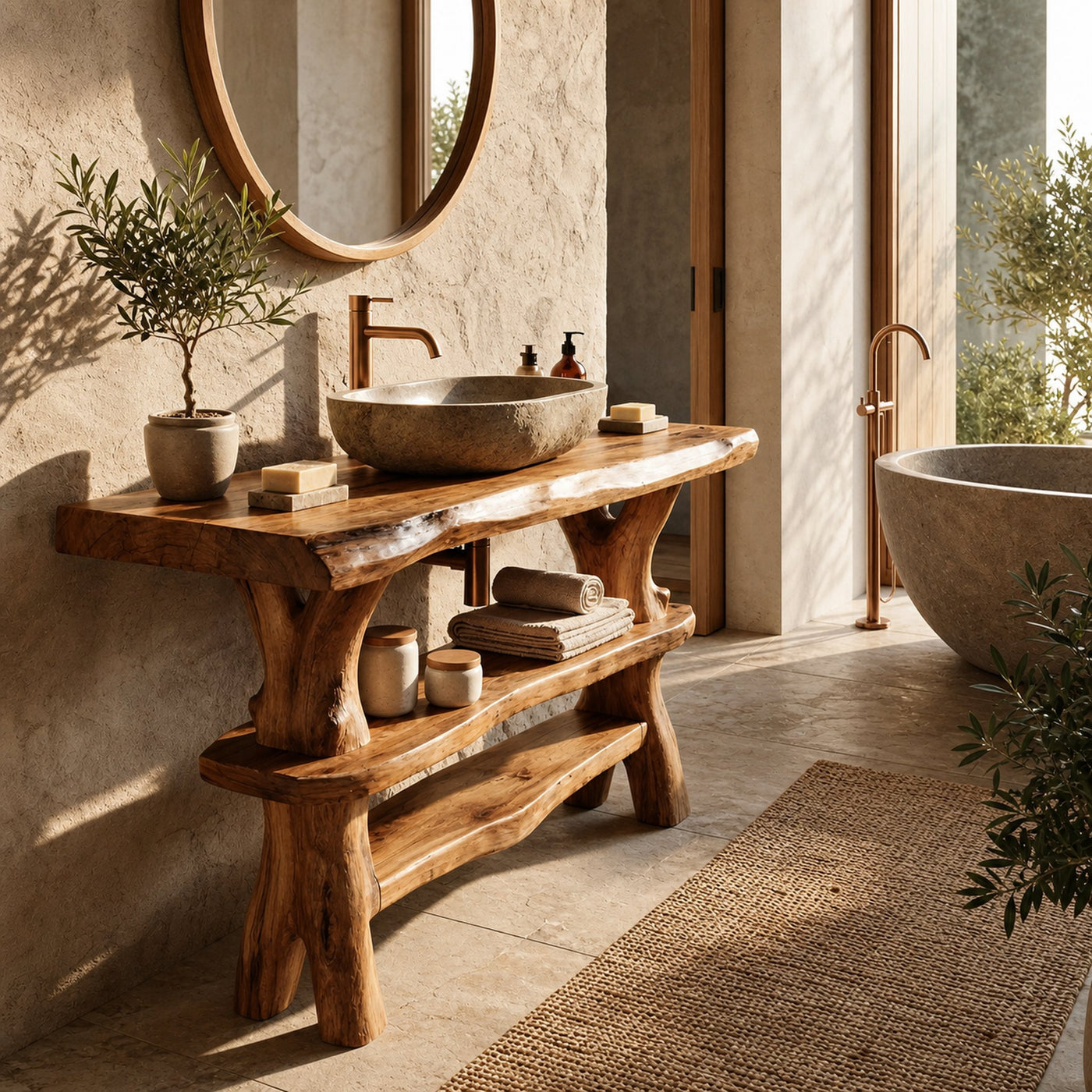 Modern Handmade Sink Vanity For Family Bathroom - product view 5