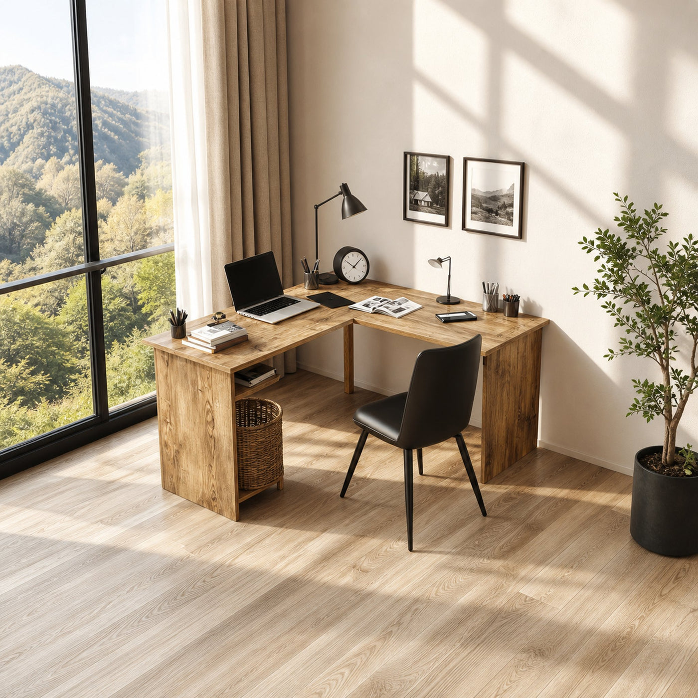 Modern L Shape Desk For Home Office And Study Room - product view 2