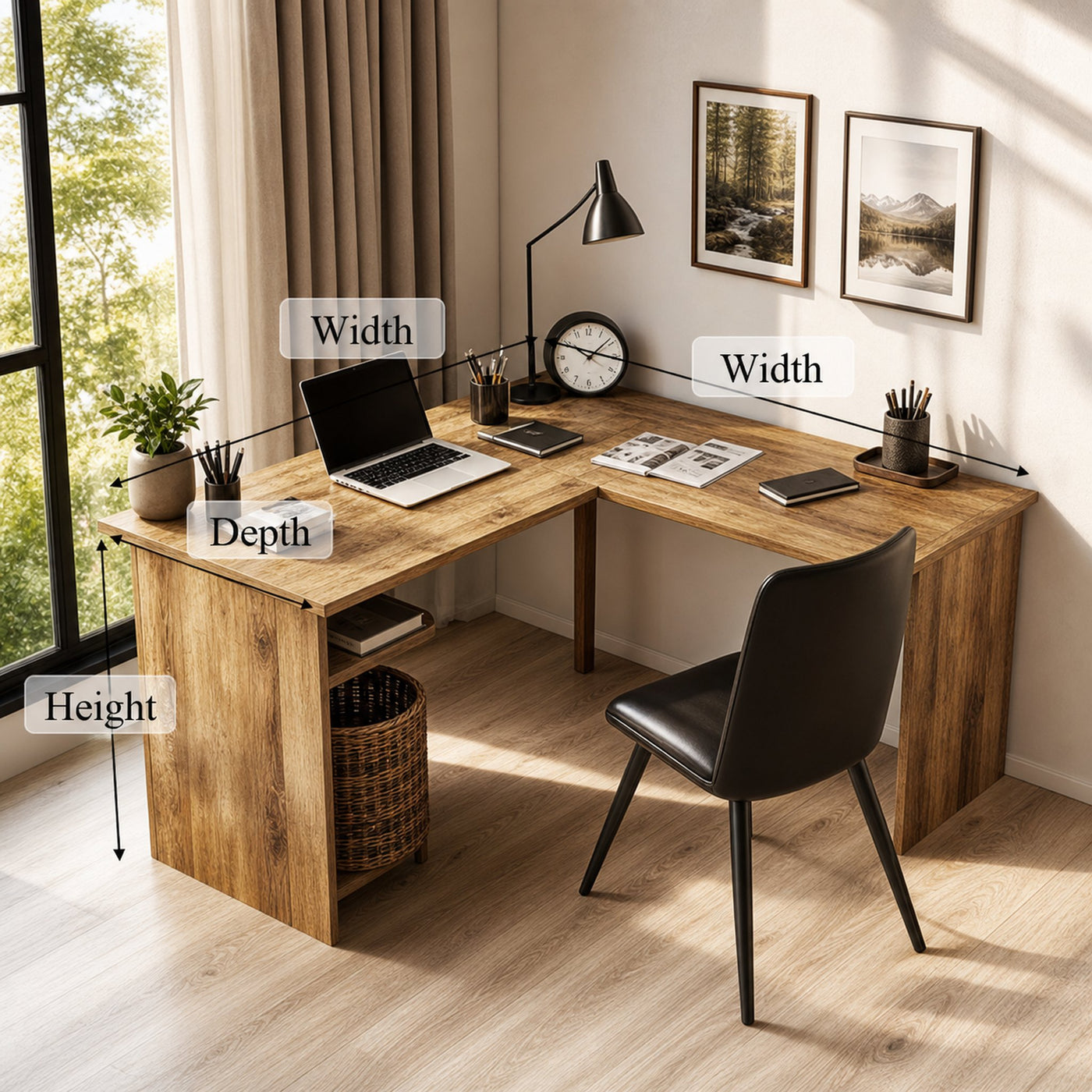 Modern L Shape Desk For Home Office And Study Room - product view 4