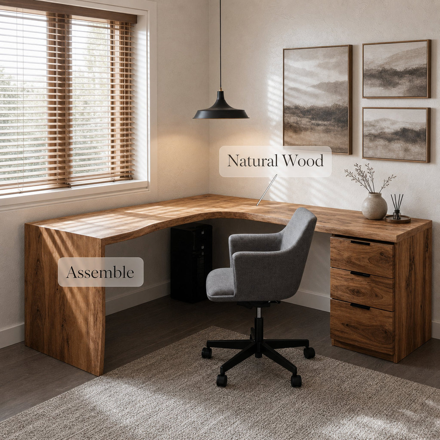 Modern L Shaped Corner Desk For Home Office Furniture - product view 5