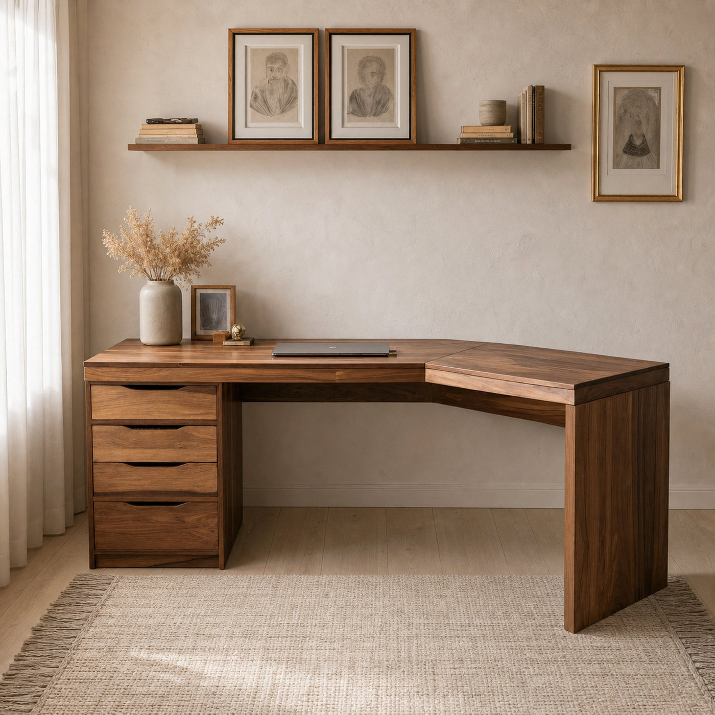 Modern L Shaped Desk For Workstation Or Office