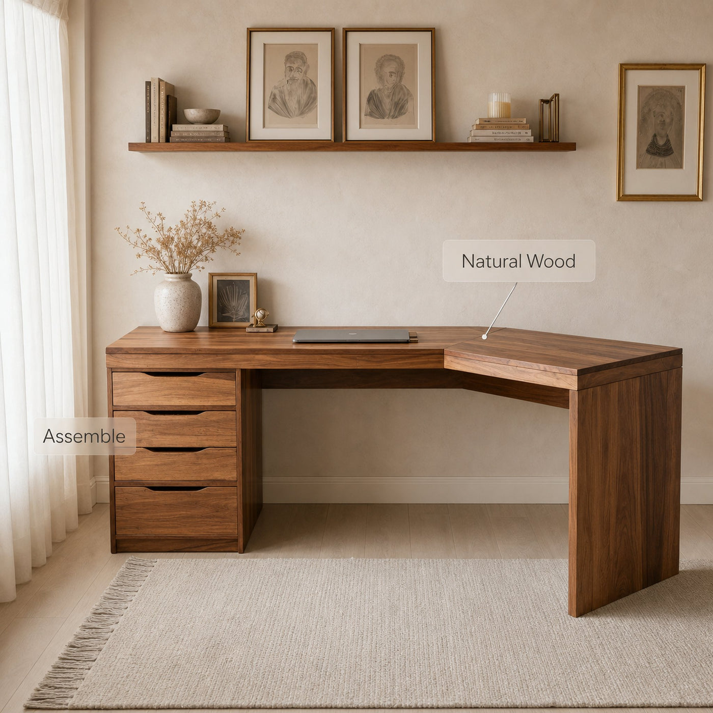 Modern L Shaped Desk For Workstation Or Office - product view 5