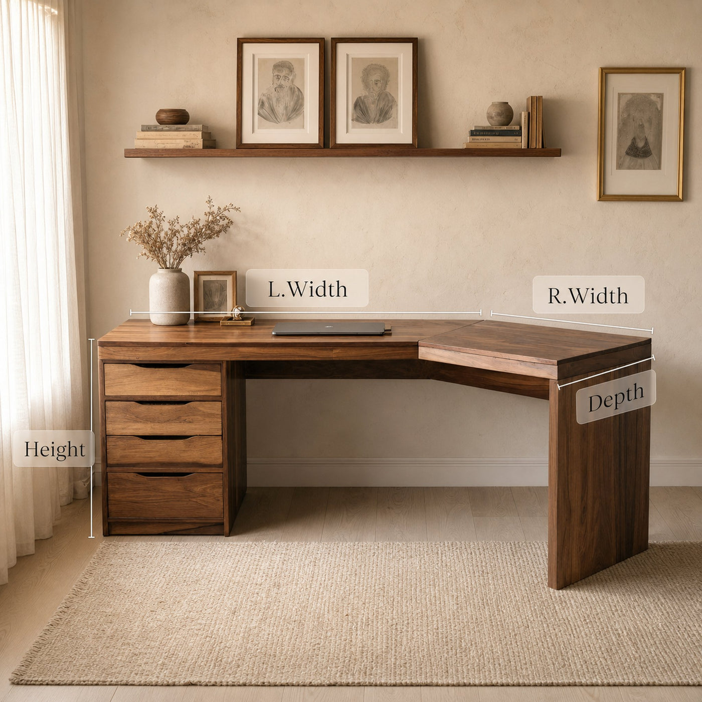 Modern L Shaped Desk For Workstation Or Office - product view 7