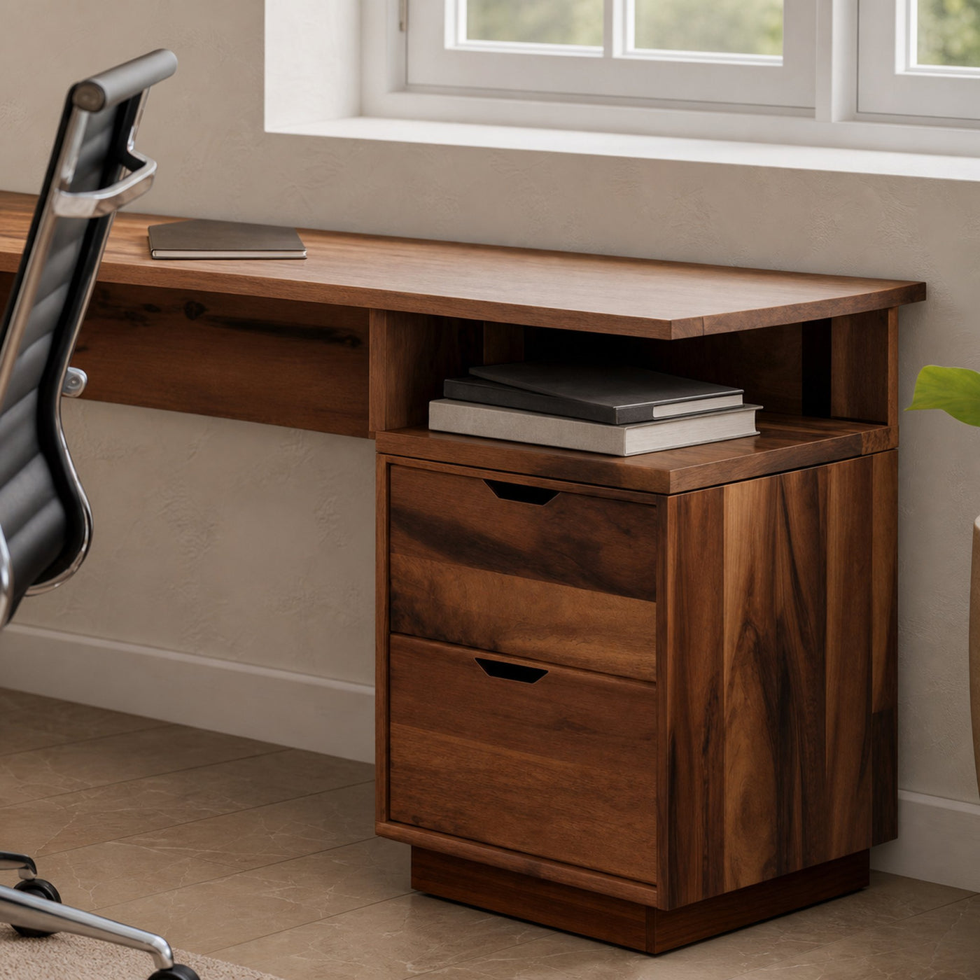 Modern L Shaped Desk With Drawers For Corner Workspace - product view 4