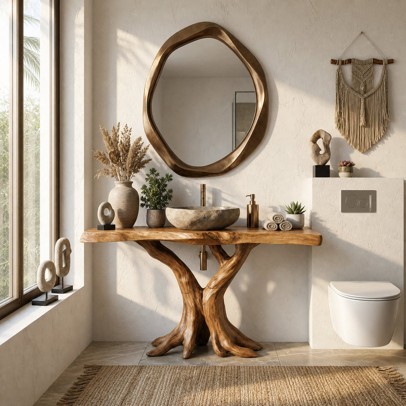 Modern Live Edge Bathroom Vanity Handmade Wood For Bathroom Decor - product view 7