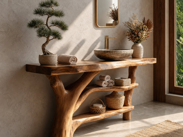 Bough Wildfire Live Edge Bathroom Vanity with Branch Legs