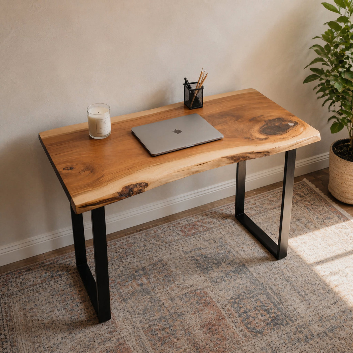Modern Live Edge Desk For Home Office Or Workspace