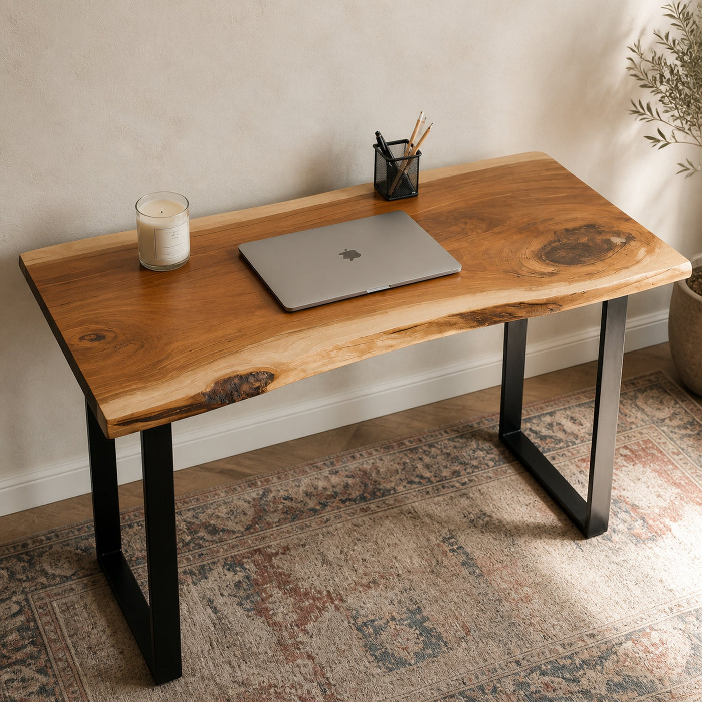 Modern Live Edge Desk For Home Office Or Workspace - product view 2