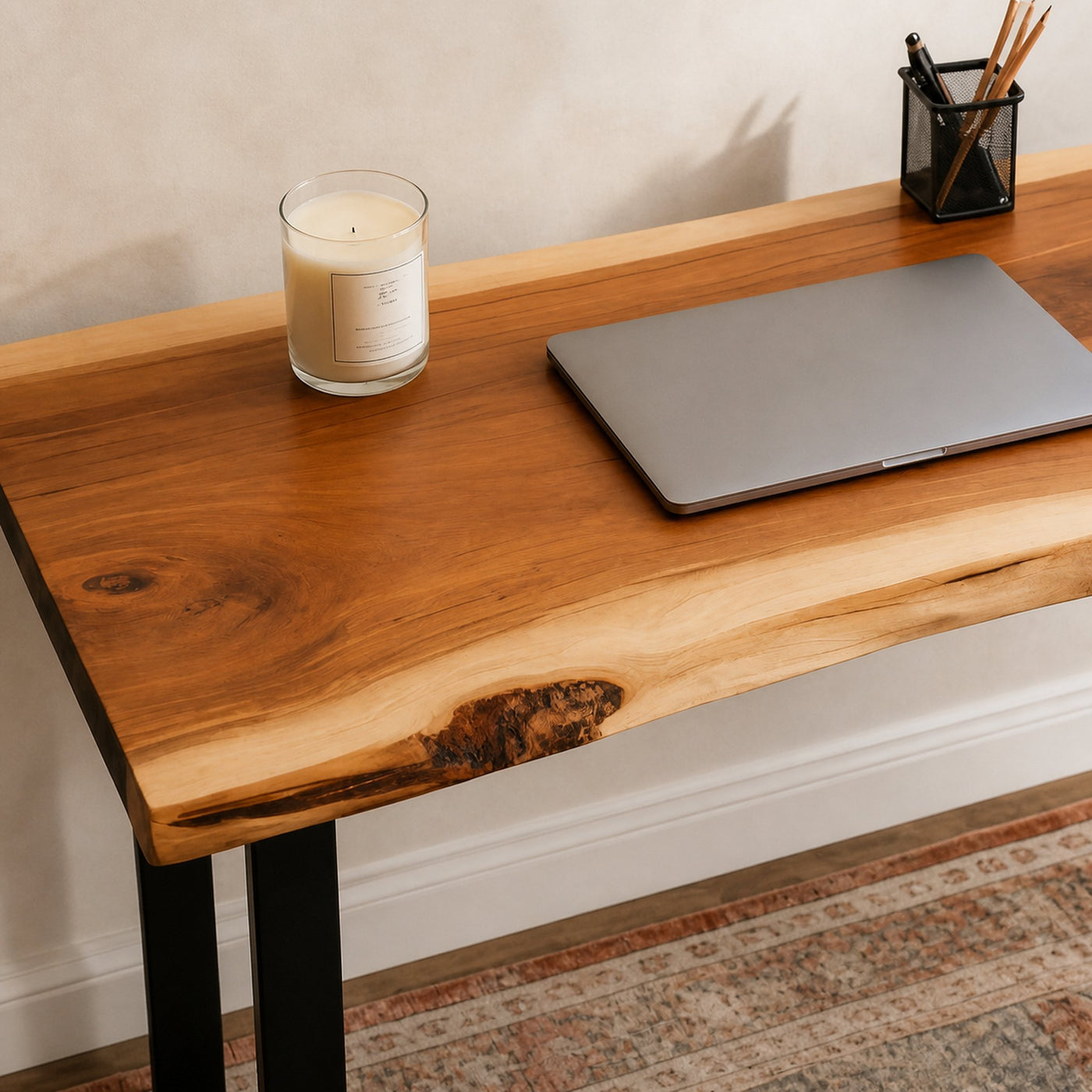 Modern Live Edge Desk For Home Office Or Workspace - product view 3