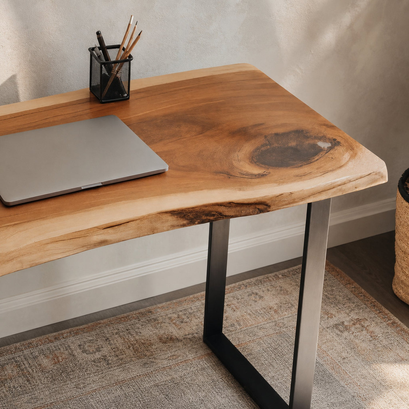 Modern Live Edge Desk For Home Office Or Workspace - product view 4