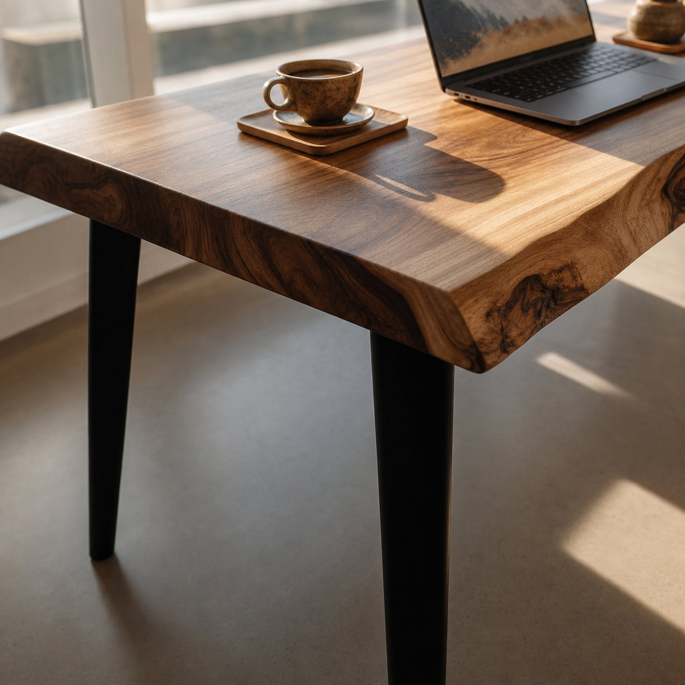 Modern Live Edge Desk For Home Office Placement - product view 2