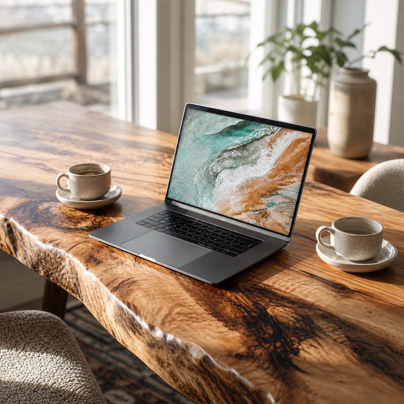 Modern Live Edge Desk For Home Office Placement - product view 3
