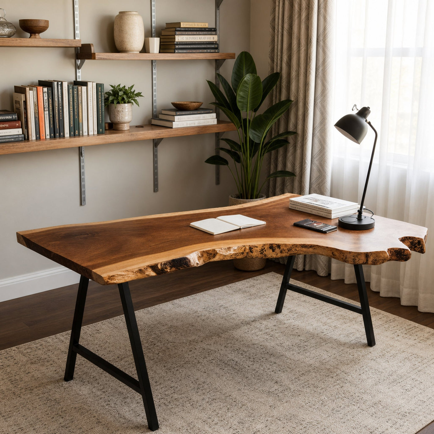 Modern Live Edge Desk For Home Office Workspace