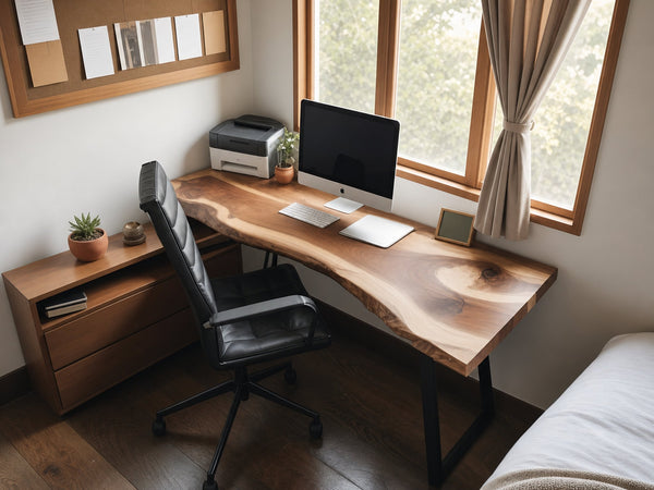 Modern Live Edge Desk For Minimalist Home Office Placement