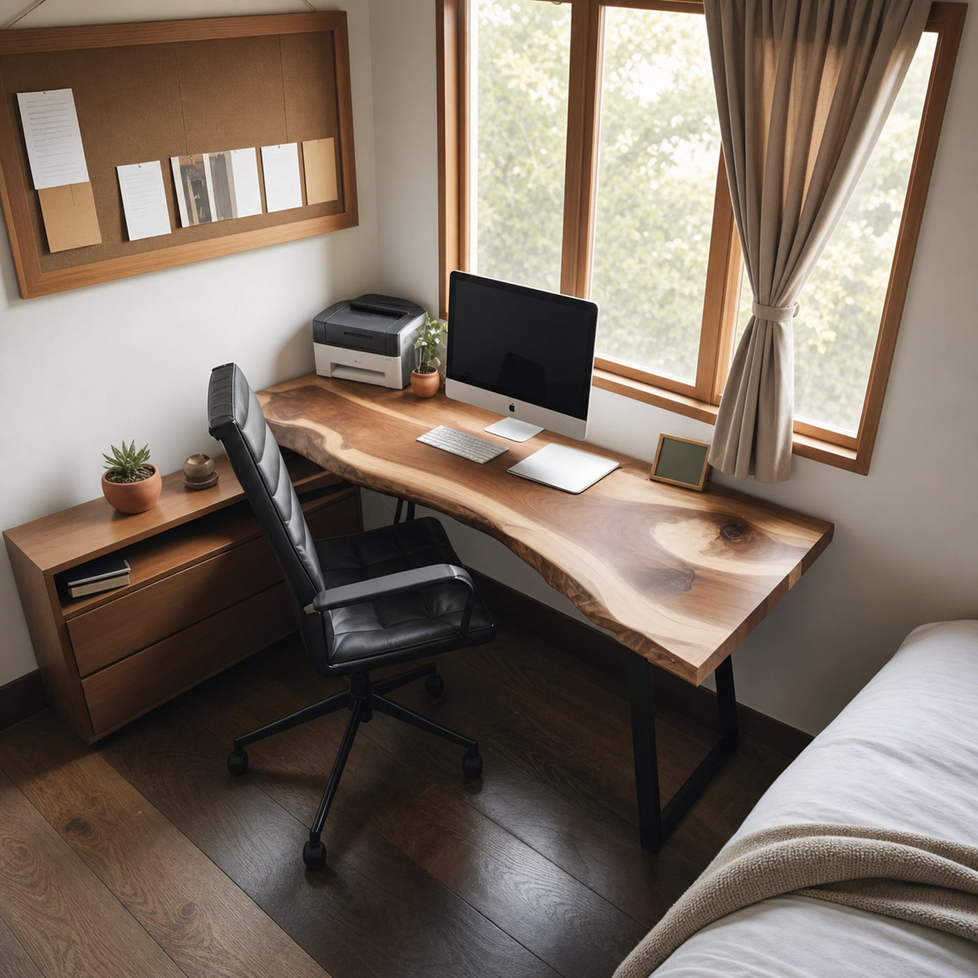 Modern Live Edge Desk For Minimalist Home Office Placement