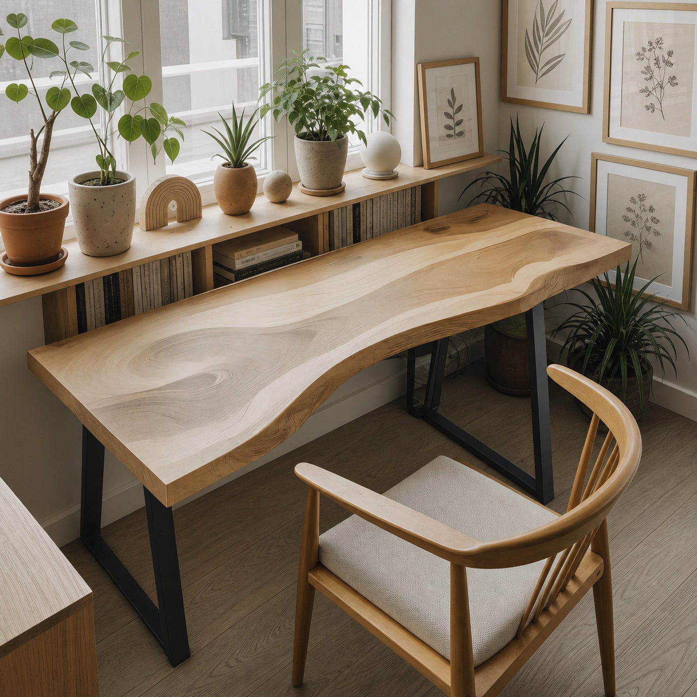 Modern Live Edge Desk For Minimalist Home Office Placement - product view 3