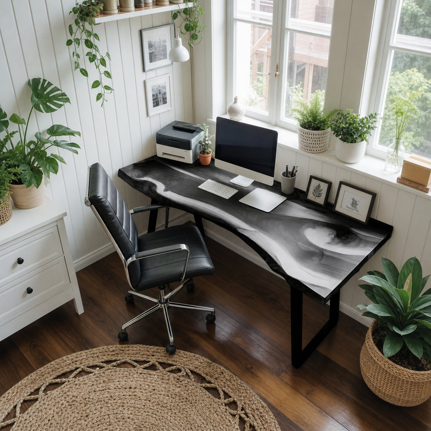 Modern Live Edge Desk For Minimalist Home Office Placement - product view 4