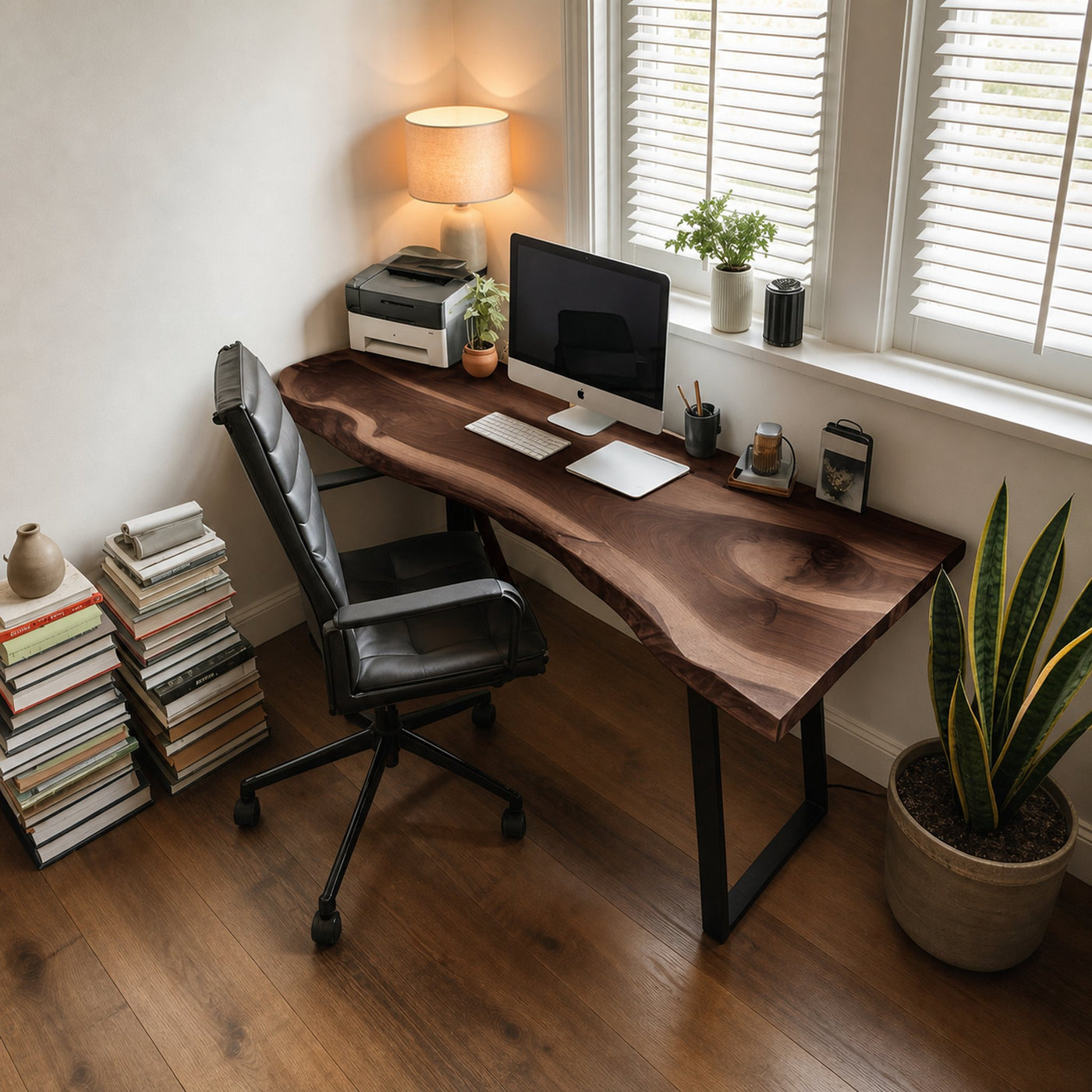 Modern Live Edge Desk For Minimalist Home Office Placement - product view 7