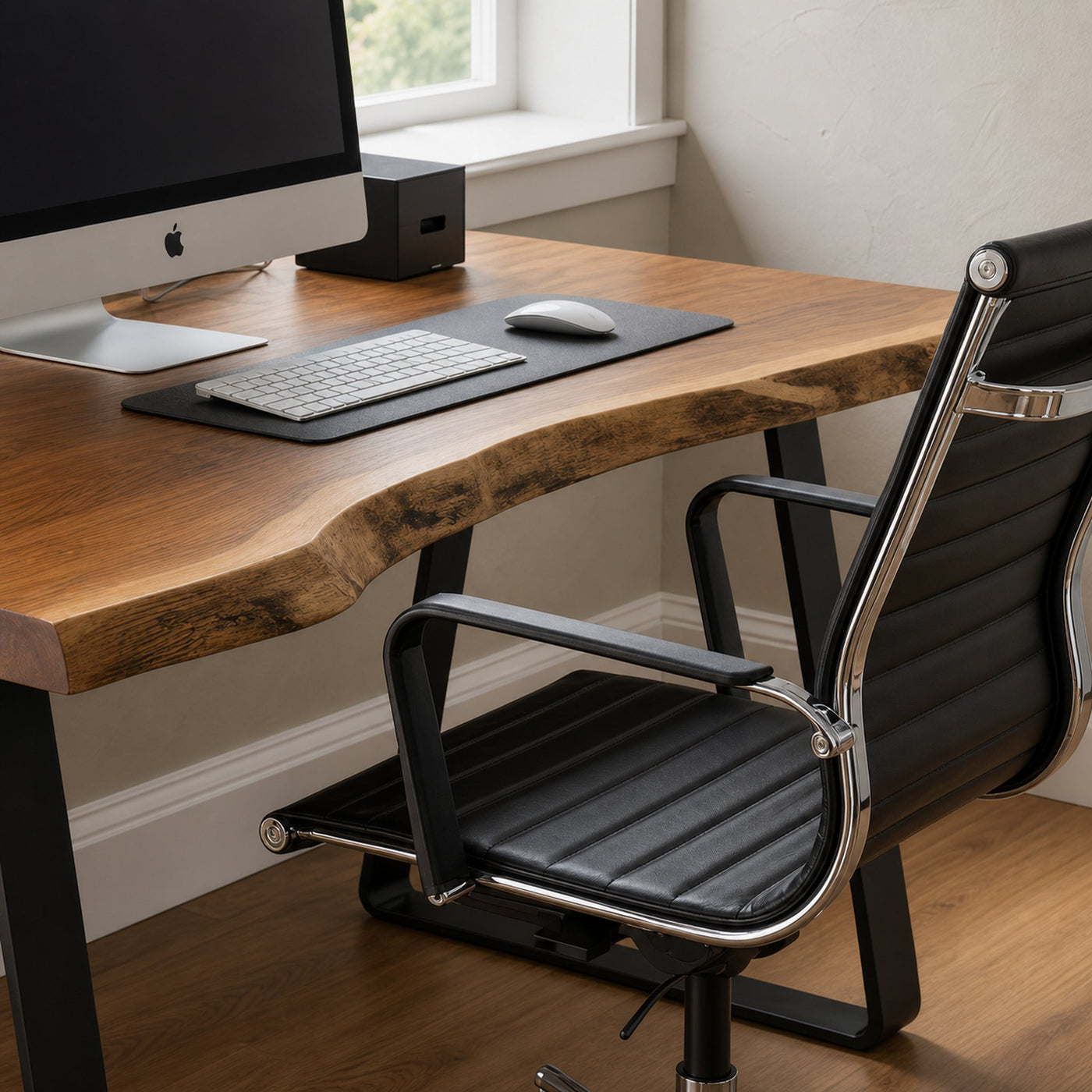 Modern Live Edge Office Desk With Metal Legs For Home Or Office - product view 4