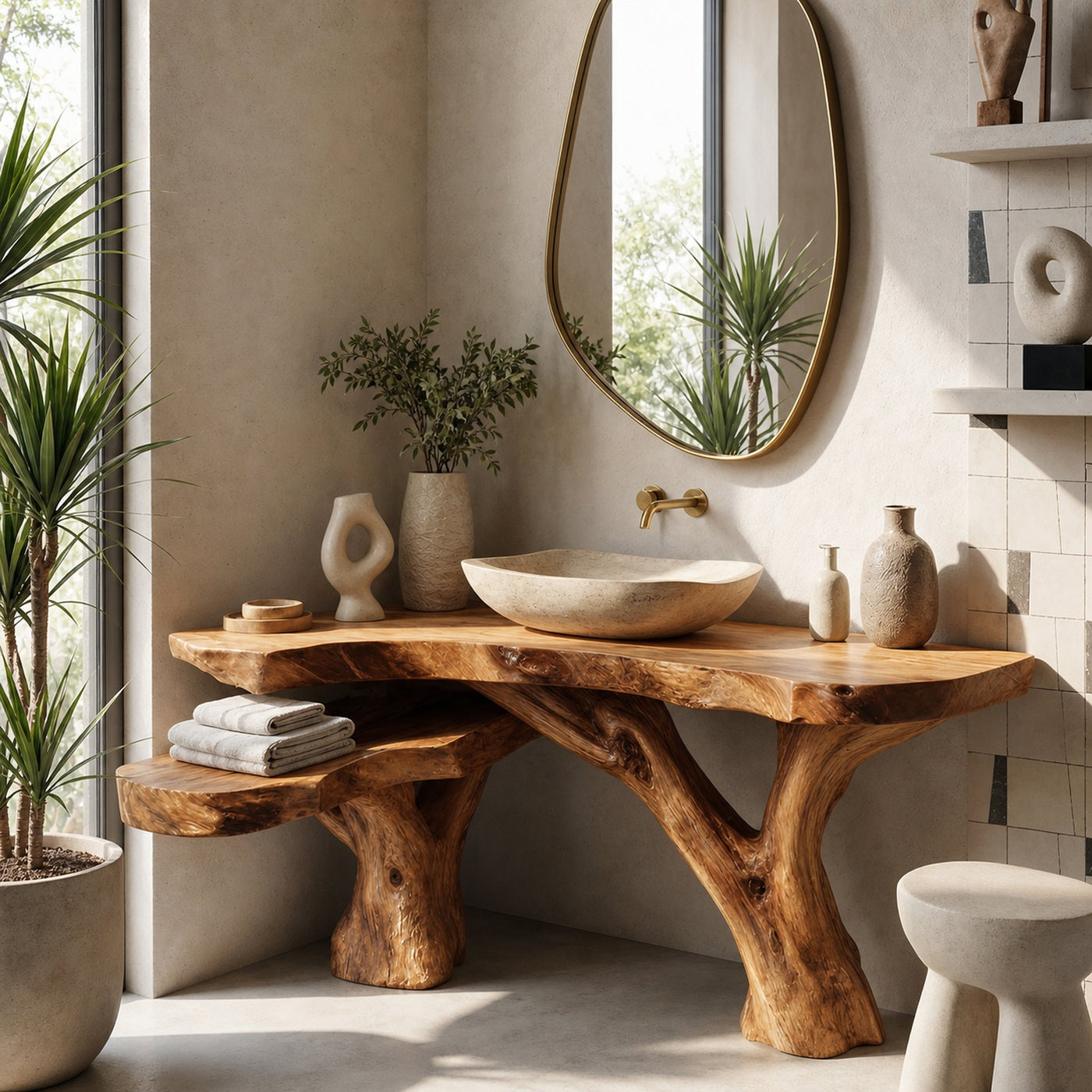 Modern Live Edge Vanity For Master Bathroom Design